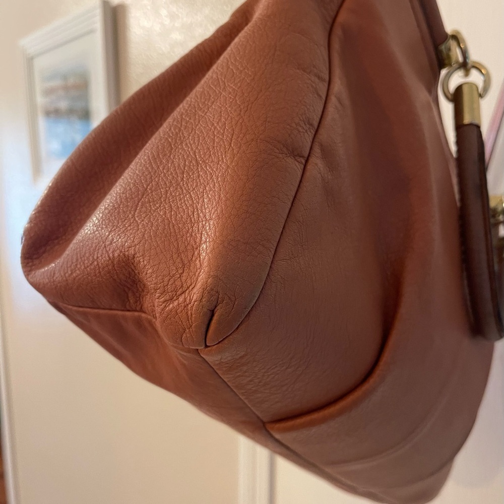 Coach Carrie Satchel in Cognac Leather with Gold Brass Accents - Picture 8 of 16